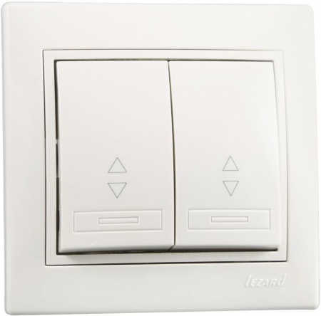 выкл. Lezard белый. с бел.вст.прох.Мира 2с/п 701-0202-106