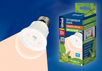 Лампа светодиод. Е-27 10W Fluora A60LED 230vSPFR   PLP01WH    для растений