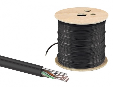 UTP-5e 4х2х24 U/UTR SOLID, РЕ  черный  для наруж.прокл.  трос1,2ммТДМ