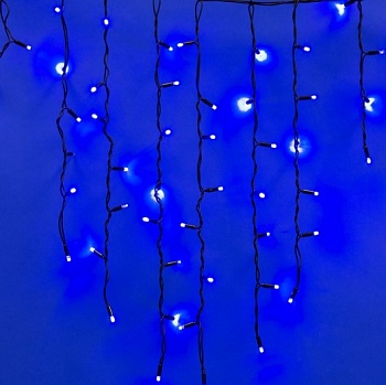 гирлянда светод. "Бахрома" 3м 200LED BLUE IP67 эффект мерцания  ULD-B3010-200/TВK провод черный