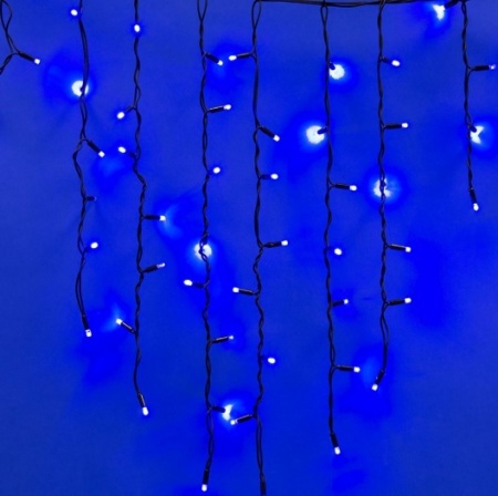 гирлянда светод. "Бахрома" 3м 200LED BLUE IP67 эффект мерцания  ULD-B3010-200/TВK провод черный