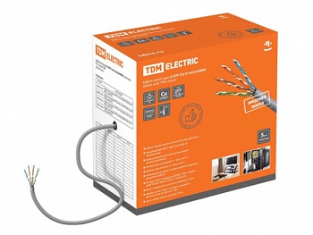 UTP-5e 4х2х24 AWG solid ПВХ серый