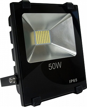 прож. светодиод.  50W 6400К SMD 230V LL-842 черный (IP 65) 192*172*60
