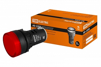 лампа AD22DS(LED) матрица d22 мм красный 24В ТДМ