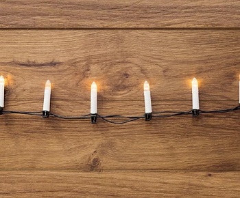 гирлянда "Свечи" 6м темно-зеленый ПВХ 30 LED теплый белый